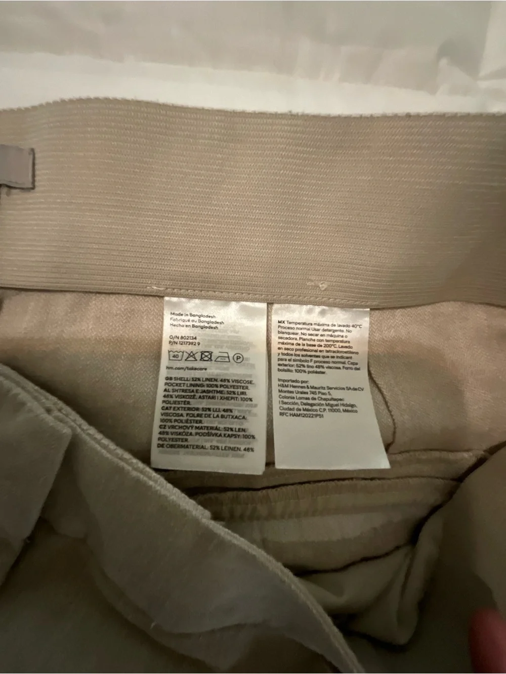 H&M Linen Blend Beige Taupe Ankle Pants Size 20 Plus Size Tailored Trousers